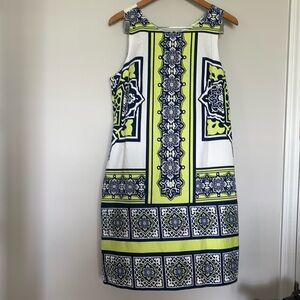 Bethany Chic Lined Geometric Print Sleeveless Dress Sz 10 EUC